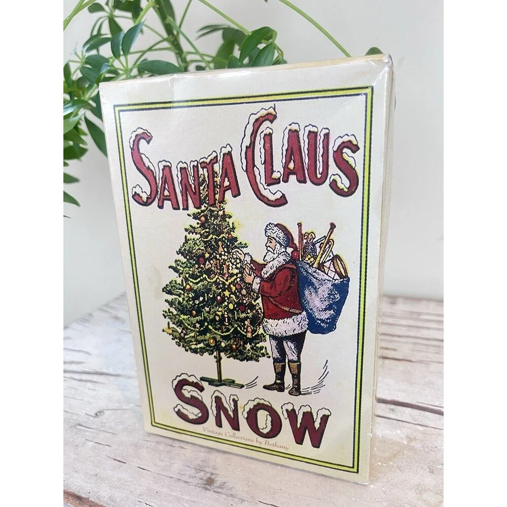 Vintage Santa Claus Snow / In Original Box Glitter Snowflakes For Decorating 6oz